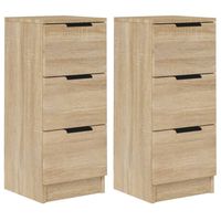 The Living Store Dressoir - Sonoma Eiken - 30 x 30 x 70 cm - Stabiel Hout - 3 Lades