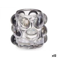 Kaarshouder Gift Decor Grijs Kristal 8,4 x 9 x 8,4 cm Microbolletjes (12 Stuks)