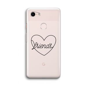 Friends heart black: Google Pixel 3 Transparant Hoesje