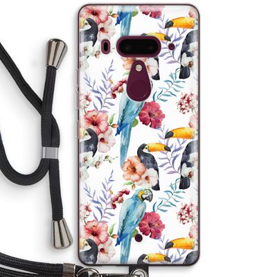 Bloemen tukan: HTC U12+ Transparant Hoesje met koord