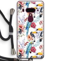 Bloemen tukan: HTC U12+ Transparant Hoesje met koord