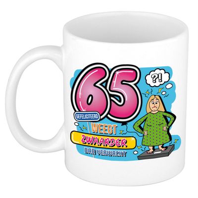 Cadeau mok - 65 weegt zwaarder dan verwacht - keramiek - 300 ml