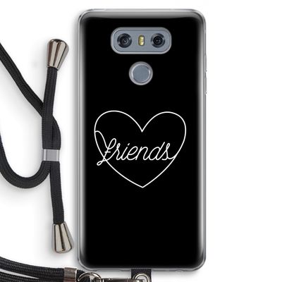 Friends heart black: LG G6 Transparant Hoesje met koord