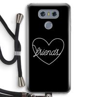Friends heart black: LG G6 Transparant Hoesje met koord
