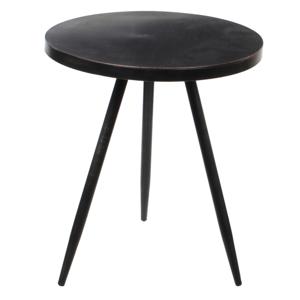 Bijzettafel Kent - zwart - 35 x 40 cm - rond - metaal - planten tafeltje - bijzet tafels