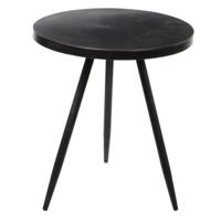 Bijzettafel Kent - zwart - 35 x 40 cm - rond - metaal - planten tafeltje - bijzet tafels