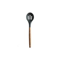 Siliconen houten handvat spatel hittebestendige soeplepel non-stick speciale koken schop keuken tools vergiet lepel