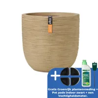 Pot bol rib nl d43h41cm beige