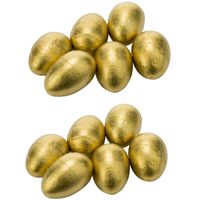 Set van 18x stuks kunststof paaseitjes goud 6 cm