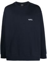 A.P.C. sweat à logo imprimé - Bleu