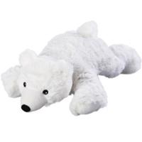 Warmte/magnetron opwarm knuffel - Ijsbeer - wit - 30 cm - pittenzak