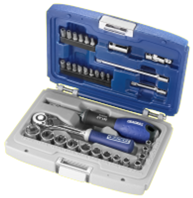 Expert by Facom doppenset met hulpstukken 1/4" | 34-delig | in koffer | E194672 - E194672