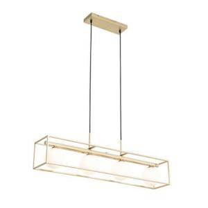 QAZQA Design hanglamp goud met wit glas 4-lichts - Aniek