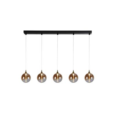 Searchlight 5-lichts hanglampAlchemy amber glas - 76410-5BK