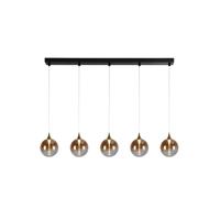 Searchlight 5-lichts hanglampAlchemy amber glas - 76410-5BK