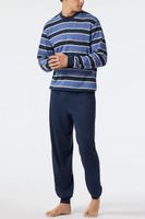 Schiesser pyjama met boorden blauw