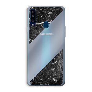 Zwart marmer: Samsung Galaxy A20s Transparant Hoesje