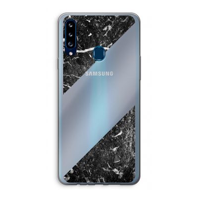 Zwart marmer: Samsung Galaxy A20s Transparant Hoesje