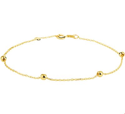 TFT Armband Goud Anker En Bolletjes 1,0 mm 17,5 - 18,5cm 18.5 cm