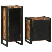 Badkamermeubelset 2 pcs Multikleur Massief gerecycled hout