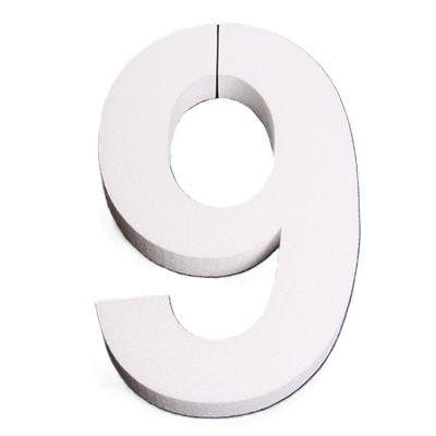 Piepschuim cijfer 9 jaar - H25 cm - hobby/knutselmateriaal - DIY - Knutselen - Cijfers zelf maken