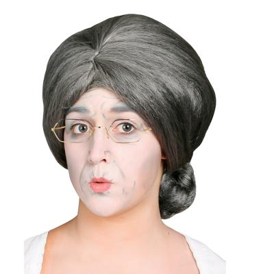 Oma Sarah 50 jaar geworden verkleedset - pruik en oma brilletje - grijs haar - Bejaarde - Oude vrouw