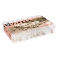Houten Kralenset met Koord, 130 gram - thumbnail