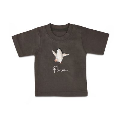 Baby shirt bedrukken - Korte mouw - Antraciet - 74/80