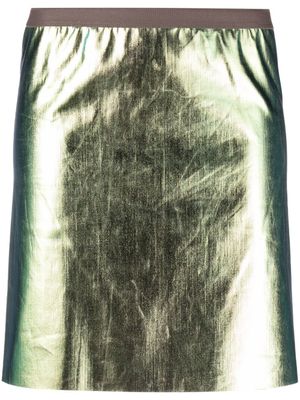 Rick Owens minijupe à effet métallisé - Or