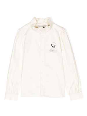 Mini Rodini blouse imprimée Chef Panda en coton - Jaune