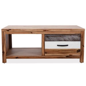 The Living Store Salontafel Acaciahout - 90 x 50 x 37.5 - Lade - Schap