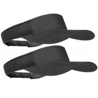 Zonneklep pet/Sunvisor - 2x stuks - zwart - voor volwassenen - Katoenen verstelbare zonnekleppen - D