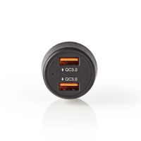 Nedis CCQC600ABK Autolader 3,0 A 2x Usb (qc 3.0) Zwart - thumbnail