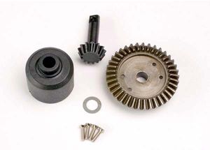 Ring gear, 37-t/ 13-t pinion/ diff carrier/6x10x0.5mm teflon washer (1)/ 2x8mm countersunk machine screws (4)