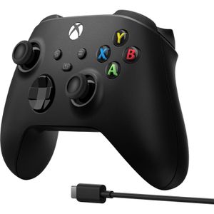 Microsoft Xbox Wireless Controller + USB-C Cable Zwart Gamepad Analoog/digitaal PC, Xbox One, Xbox One S, Xbox One X, Xbox Series S, Xbox Series X