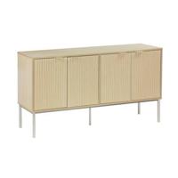 sweeek - Dressoir met hout- en metaaleffect, 4 deuren 140cm