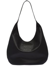 Miu Miu sac porté épaule en cuir à logo embossé - Noir