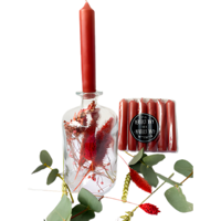 Fles met droogbloemen & kaarsen