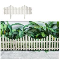 24x stuks flexibele graskant/tuin rand/kantopsluiting hekjes van 60 cm wit - thumbnail