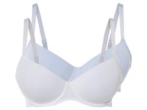 esmara 2 dames BH&apos;s (Blauw/wit, 90E)