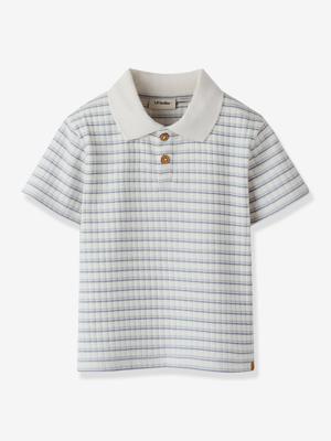 Polo jongen LIL'ATELIER MINI in ribgebreide stof ecru