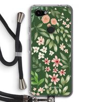 Botanical green sweet flower heaven: Pixel 3a Transparant Hoesje met koord
