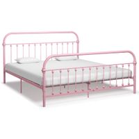 Bedframe metaal roze 180x200 cm