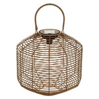 Atmosphera Solar tuin lantaarn - naturel rotan - 30 x 30 cm - buiten/binnen - Led licht