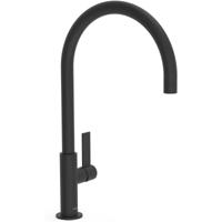 Wastafelkraan Tres Project | Opbouw | Draaibare uitloop | Mengkraan | Hoog model | 1-hendel | Rond | Zwart mat