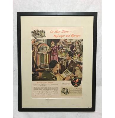 Wurlitzer 1100 Jukebox Advertentie - In Passe Partout - Zonder Glas - 36 x 45,5 cm