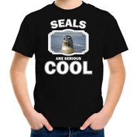 T-shirt seals are serious cool zwart kinderen - zeehonden/ grijze zeehond shirt XL (158-164)  -