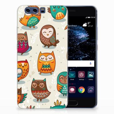 Huawei P10 Plus | TPU Hoesje | Vrolijke Uilen