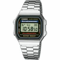 Casio A168WA-1YES Zwart Zilverkleurig Heren horloge