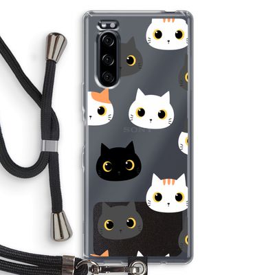 Katten: Sony Xperia 5 Transparant Hoesje met koord